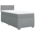 cadre de lit avec matelas Gris clair 90x200 cm Tissu