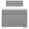 cadre de lit avec matelas Gris clair 90x200 cm Tissu