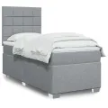 cadre de lit avec matelas Gris clair 90x200 cm Tissu