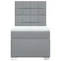 cadre de lit avec matelas Gris clair 90x200 cm Tissu