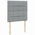 cadre de lit avec matelas Gris clair 90x200 cm Tissu