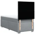 cadre de lit avec matelas Gris clair 90x200 cm Tissu