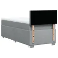 cadre de lit avec matelas Gris clair 90x200 cm Tissu