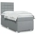 cadre de lit avec matelas Gris clair 90x200 cm Tissu