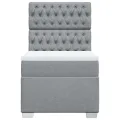 cadre de lit avec matelas Gris clair 90x200 cm Tissu
