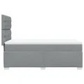 cadre de lit avec matelas Gris clair 90x200 cm Tissu