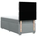 cadre de lit avec matelas Gris clair 90x200 cm Tissu