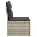 Chaise de jardin sans accoudoirs avec coussins gris clair rotin