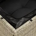 Chaise de jardin sans accoudoirs avec coussins gris clair rotin