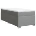 cadre de lit avec matelas gris clair 80x200 cm tissu