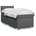 cadre de lit avec matelas Gris foncé 80x200 cm Tissu