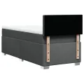 cadre de lit avec matelas Gris foncé 80x200 cm Tissu