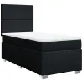 cadre de lit et matelas Noir 80x200 cm Tissu