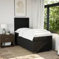 cadre de lit et matelas Noir 80x200 cm Tissu