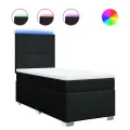 cadre de lit et matelas Noir 80x200 cm Tissu