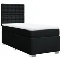 cadre de lit et matelas Noir 80x200 cm Tissu