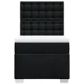 cadre de lit et matelas Noir 80x200 cm Tissu