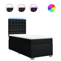 cadre de lit et matelas Noir 80x200 cm Tissu