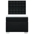 cadre de lit et matelas Noir 80x200 cm Tissu