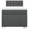 cadre de lit avec matelas Gris foncé 80x200 cm Tissu