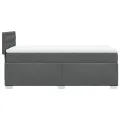 cadre de lit avec matelas Gris foncé 80x200 cm Tissu
