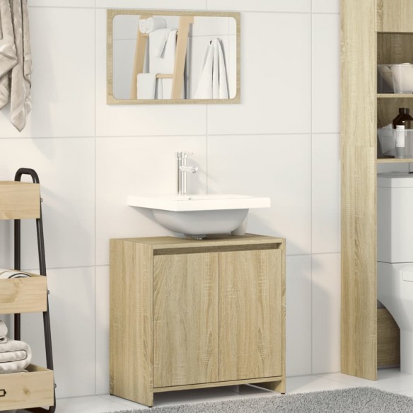 Ensemble de meubles de salle de bain 2 pcs chêne sonoma