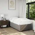 cadre de lit avec matelas Taupe 90x200 cm Tissu
