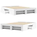 Cadre de lit sans matelas blanc 160x200 cm bois d'ingénierie