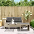 Salon de jardin avec coussins 3 pcs gris clair résine tressée