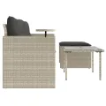 Salon de jardin avec coussins 3 pcs gris clair résine tressée