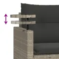Salon de jardin avec coussins 3 pcs gris clair résine tressée