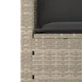 Salon de jardin avec coussins 3 pcs gris clair résine tressée