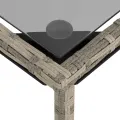 Salon de jardin avec coussins 3 pcs gris clair résine tressée