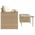 Salon de jardin avec coussins 3 pcs beige résine tressée