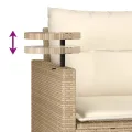 Salon de jardin avec coussins 3 pcs beige résine tressée