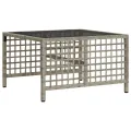 Salon de jardin d'angle avec coussins 3 pcs gris clair rotin