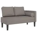 Chaise longue avec coussins taupe tissu