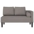 Chaise longue avec coussins taupe tissu