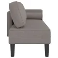 Chaise longue avec coussins taupe tissu