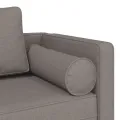 Chaise longue avec coussins taupe tissu