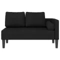 Chaise longue avec coussins noir tissu