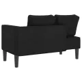 Chaise longue avec coussins noir tissu