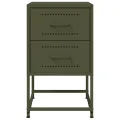 Tables de chevet 2 pcs vert olive 36x39x60,5 cm acier