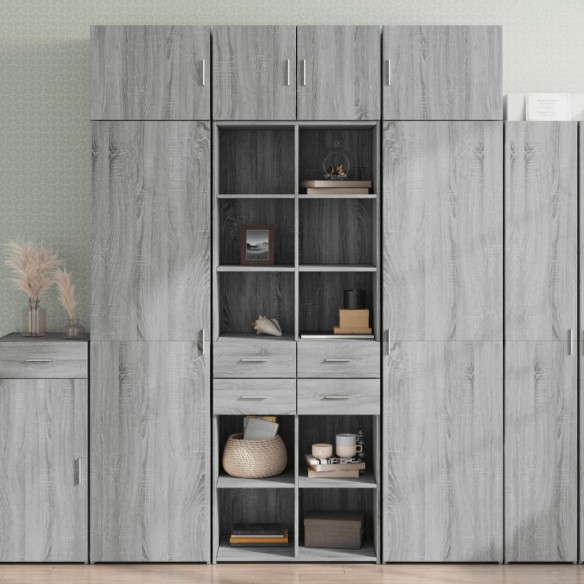 Buffet haut sonoma gris 70x42,5x185 cm bois d'ingénierie