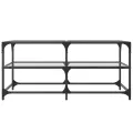 Table basse avec dessus en verre transparent 98,5x50x45cm acier