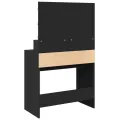 Coiffeuse avec LED noir 80x41x134,5 cm