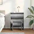 Coiffeuse et tabouret gris béton 60x40x113,5 cm