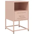 Tables de chevet 2 pcs rose 36x39x60,5 cm acier