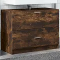 Meuble d'évier chêne fumé 78x37x59 cm bois d'ingénierie