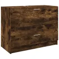 Meuble d'évier chêne fumé 78x37x59 cm bois d'ingénierie